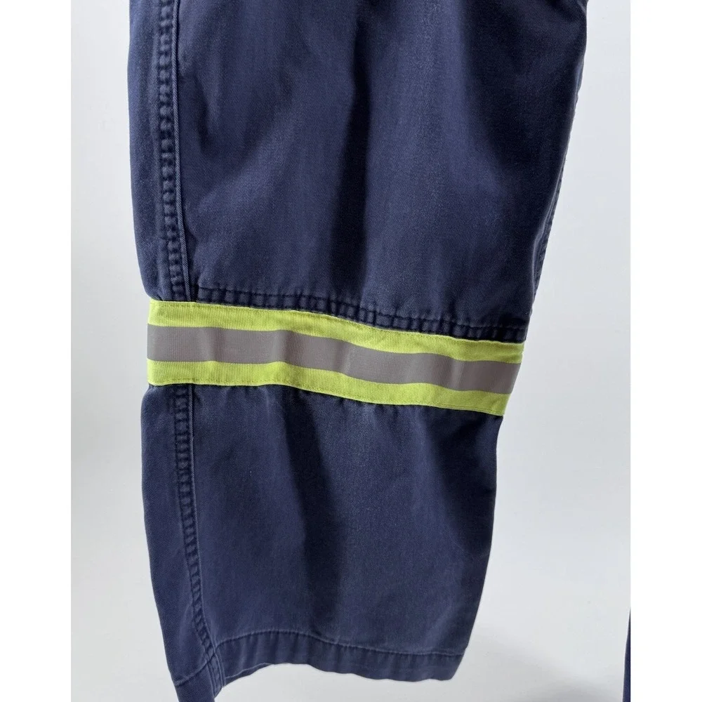 Bocomal FR Cargo Work Pants 36X32 Flame Resistant Hi Vis Reflective Utility Navy